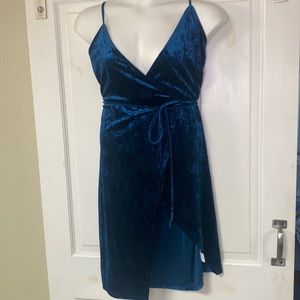 Blue Velvet Wrap Dress- NWOT